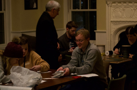 Participants of the Moon Bee gather in Golub House. Photo by Alex Appel.