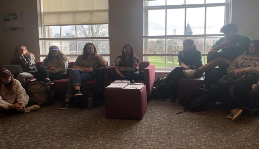Group of students listening to Danielle Gonzalez speaking about Planned Parenthood services. Photo by Daniel Wilcox.