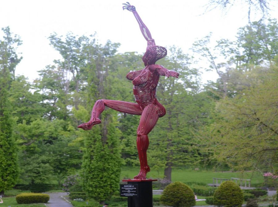 Jack Howard-Potter’s “Dancer 11” displayed overlooking Jackson’s Garden. Photo by Joseph Maher.