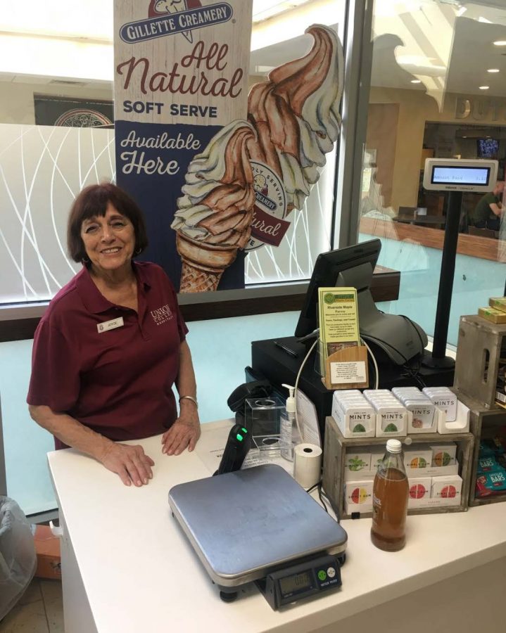 Joyce August behind the register of Union’s Market. Courtesy of Womens Union. 