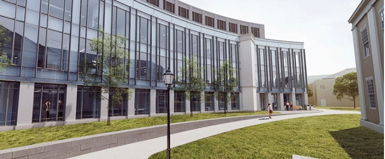 In 2017, the College began constructing the Integrated Science and Engineering Complex (ISEC). By fall 2018, the first classes moved into the ISEC. Image courtesy of Union College

