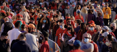 Courtesy of the New York Times | Crowds gathering before the 2021 Super Bowl