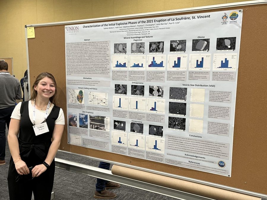 Sydney Walters ‘22 proceeding her thesis research over spring break at the Northeast Regional Geologic Society of America Conference (NEGSA) in Lancaster, PA. 