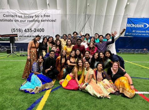 Students form all background join together to celebrate Indian culture through dance. The festival of Navratri, which originates from India, was meant to introduce community to Indian culture.