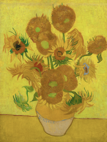Photo of Vincent Van Goghs Sunflowers, painted in 1889