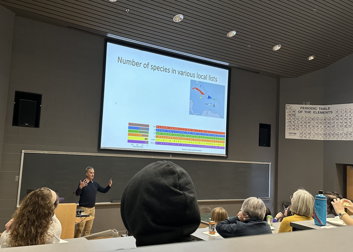 Professor Corbin presents his research on invasive plant species across regions.