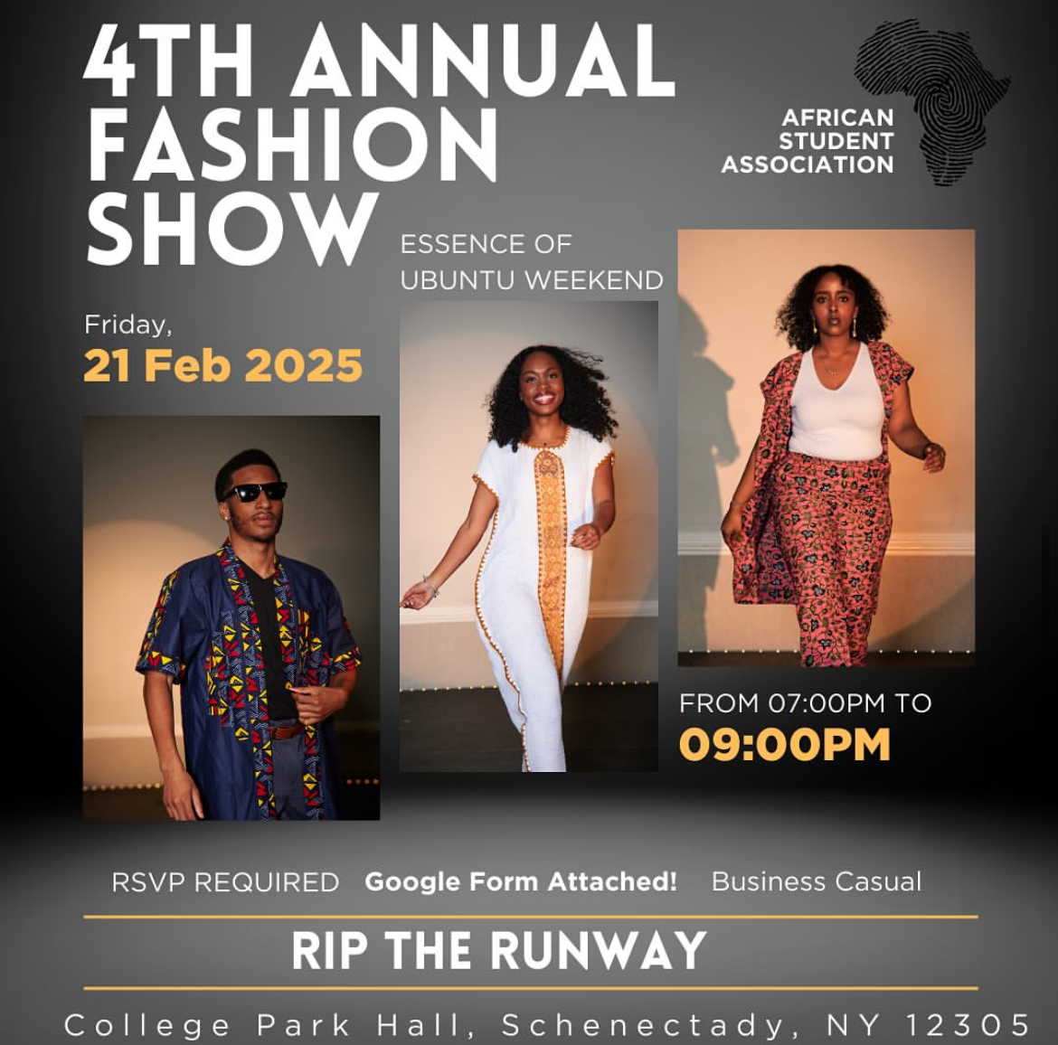 Flyer advertising this year's fashion show.