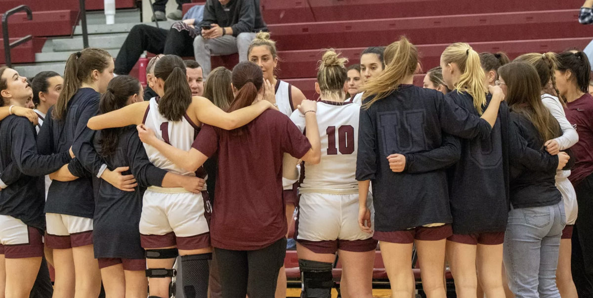 The Women’s Basketball team before their game against Vassar.