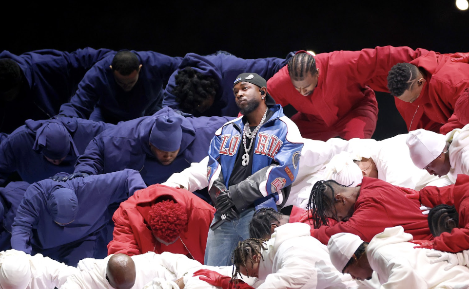 Lamar during onstage at the Super Bowl LIX Halftime Show