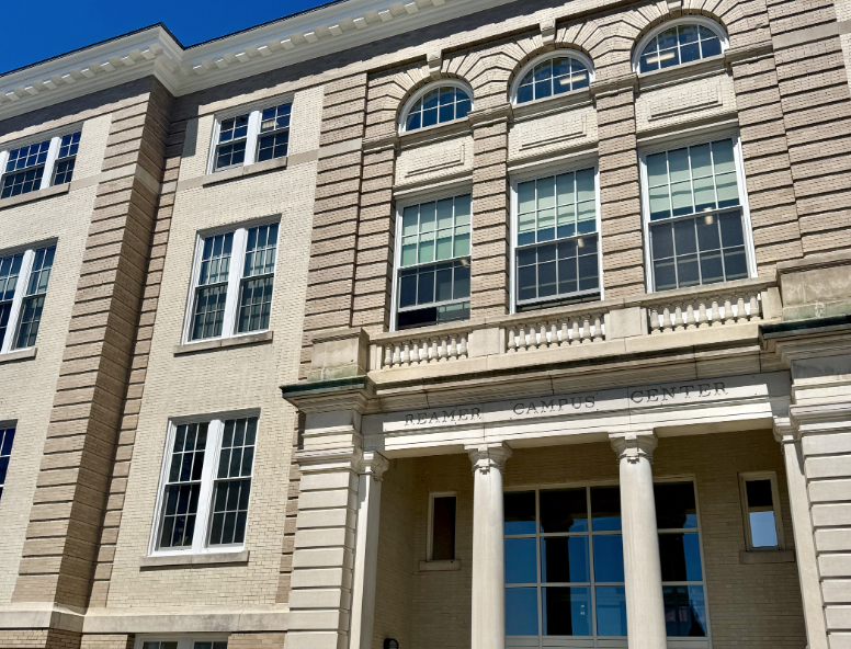 Reamer Campus Center, one of the unlocked buildings on campus. 