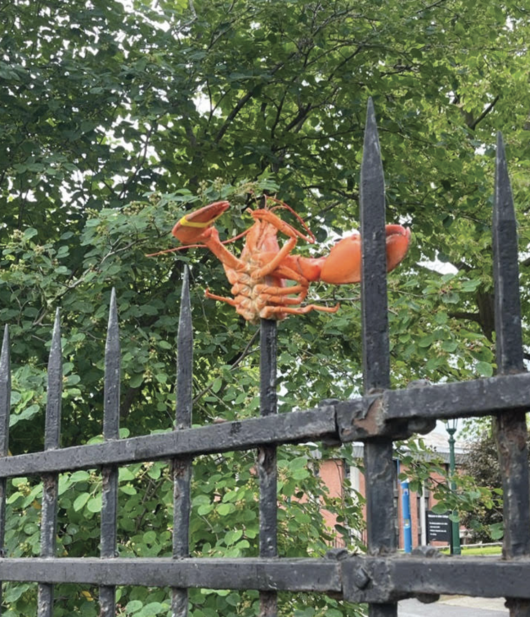 A Lobsterfest lobster speared on one of Union’s iron fences perfectly illustrates Onioncore.