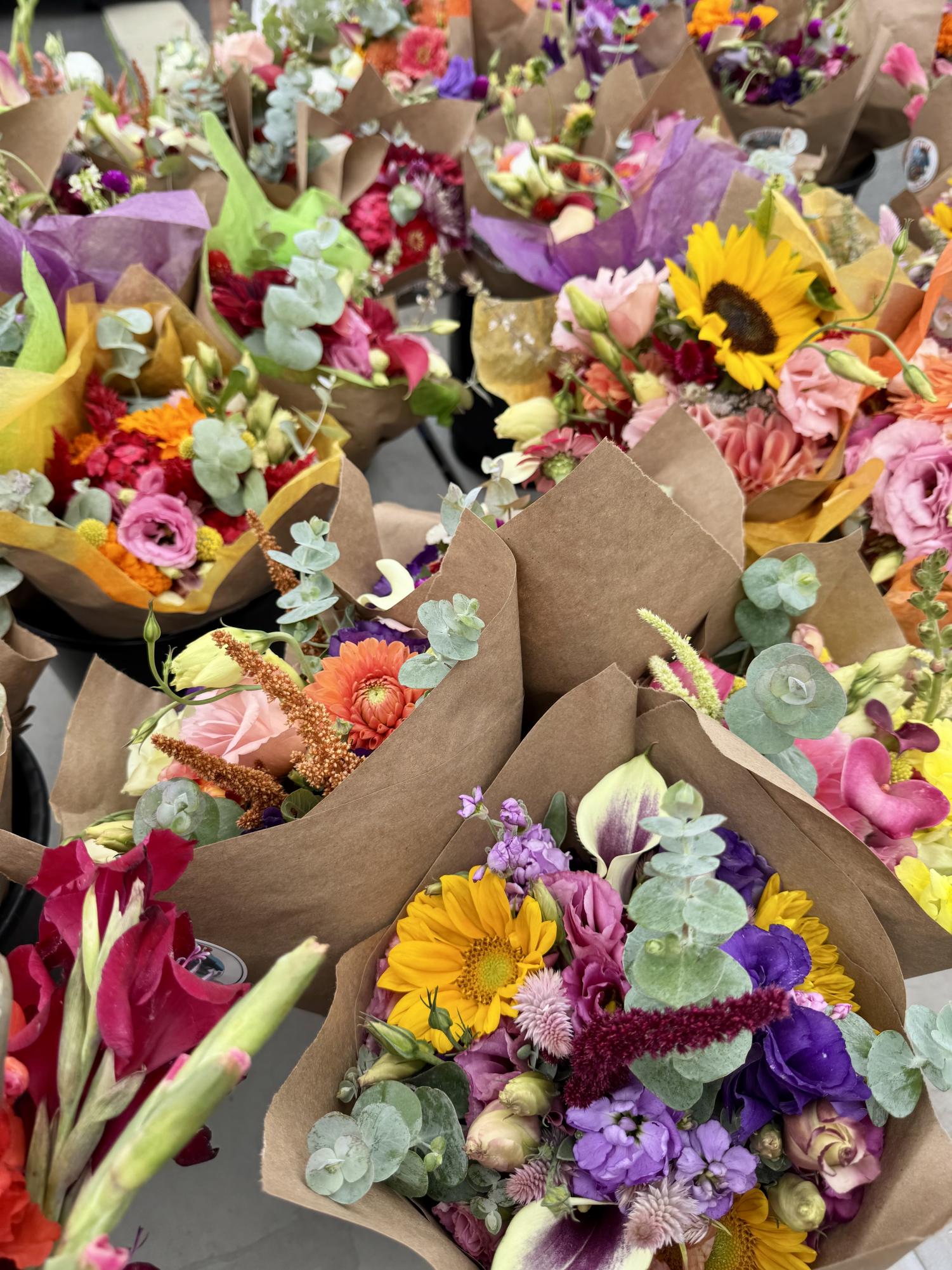 Seasonal flowers at the Greenmarket 