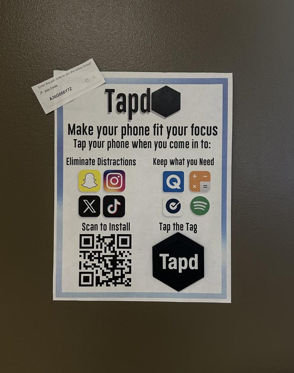 A flyer advertising Tapd posted in Schaffer library