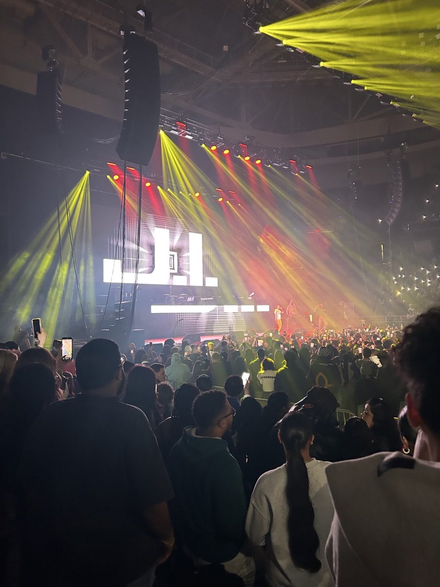 Large crowds surrounding the concert.