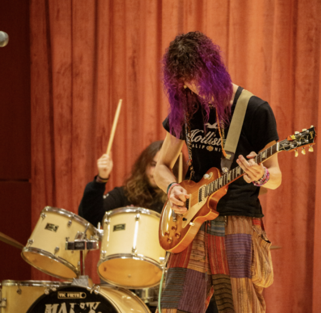 Student band Faggle of Cunks performing their original piece 'Petricholeum.'
